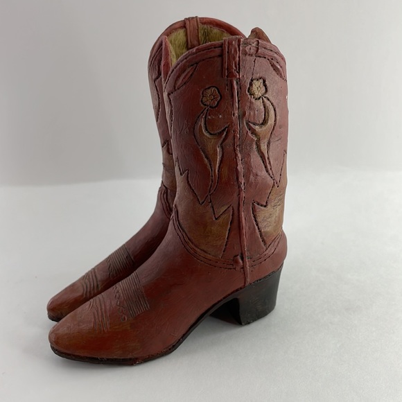 Mini Glass Ceramic Cowboy Boot Pen Holder Western Cowboy Decor - Picture 12 of 14